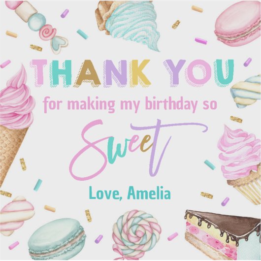 Twee zoete dessert 2e verjaardag gunst Stickers (Voorkant)