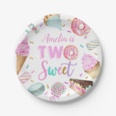 Twee zoete dessert 2e verjaardag papier Bord (Voorkant)