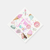 Twee zoete dessert 2e verjaardag papier servet (Hoek)