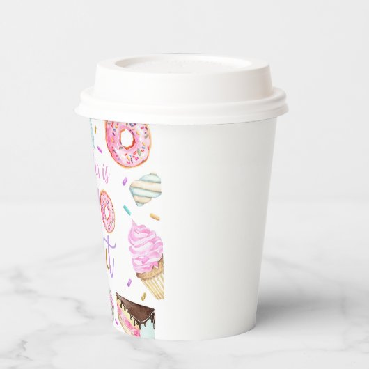 Twee zoete dessert 2e verjaardag papieren bekers (Links)