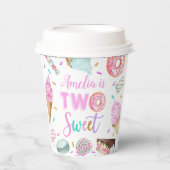 Twee zoete dessert 2e verjaardag papieren bekers (Voorkant)