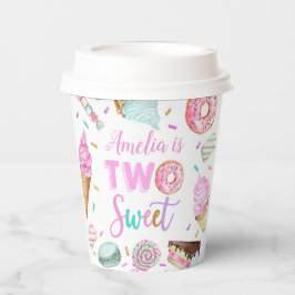 Twee zoete dessert 2e verjaardag papieren bekers