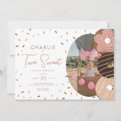 Twee zoete donut 2de - Meisjesfoto van de verjaard Kaart (Voorkant)