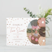 Twee zoete donut 2de - Meisjesfoto van de verjaard Kaart (Staand voorkant)