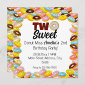 Twee Zoete Donut 2de thema Kleurrijke Verjaardagsf Kaart (Voorkant / Achterkant)