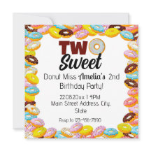 Twee Zoete Donut 2de thema Kleurrijke Verjaardagsf