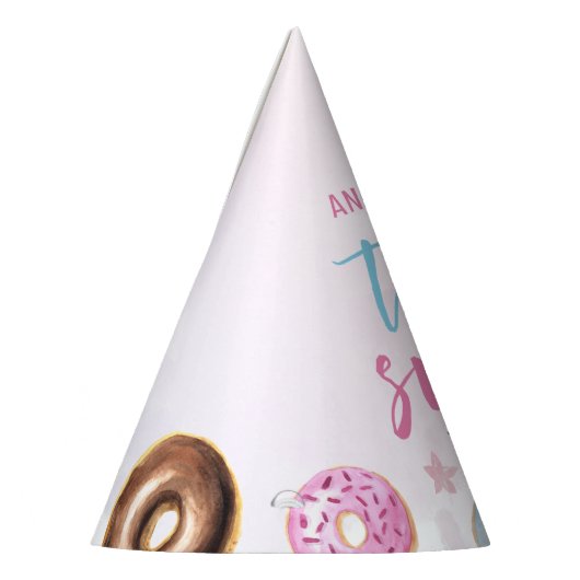 Twee zoete donut 2e verjaardag feesthoedjes (Links)