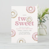 Twee zoete donut 2e verjaardag kaart (Staand voorkant)