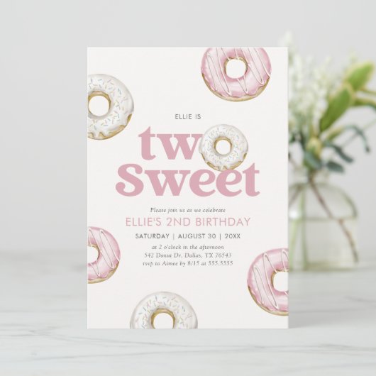 Twee zoete donut 2e verjaardag kaart (Staand voorkant)