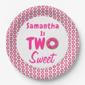 Twee zoete donut 2e verjaardag papieren bordje (Voorkant)
