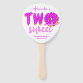 Twee zoete donut 2e verjaardag Roze meisje foto te Handwaaier (Voorkant)