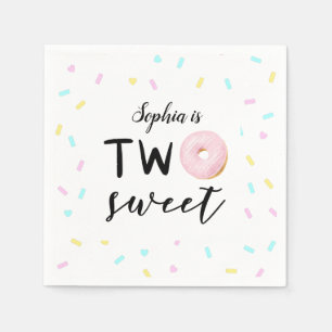 Twee zoete Donut 2e verjaardag Servet