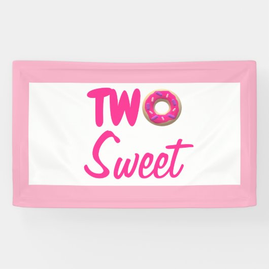 Twee zoete donut 2e verjaardag spandoek (Horizontaal)