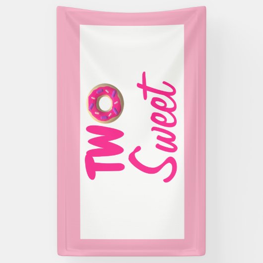 Twee zoete donut 2e verjaardag spandoek (Verticaal)