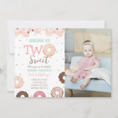 Twee zoete donut 2e verjaardag witte foto kaart (Voorkant)