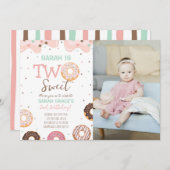 Twee zoete donut 2e verjaardag witte foto kaart (Voorkant / Achterkant)