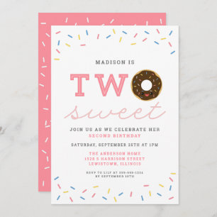 Twee zoete donut en Sprinkles 2e verjaardag Kaart