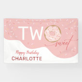Twee zoete donut Girls 2e verjaardag Spandoek (Horizontaal)