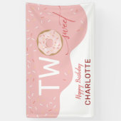 Twee zoete donut Girls 2e verjaardag Spandoek (Verticaal)