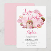 Twee zoete donut Macaron-behandelingen tweede verj Kaart (Voorkant / Achterkant)