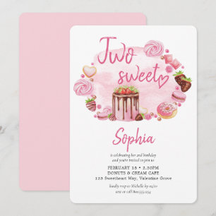 Twee zoete donut Macaron-behandelingen tweede verj Kaart