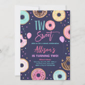 Twee zoete donut Waterverf meisje tweede verjaarda Kaart (Voorkant)