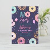 Twee zoete donut Waterverf meisje tweede verjaarda Kaart (Staand voorkant)