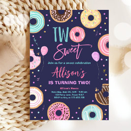 Twee zoete donut Waterverf meisje tweede verjaarda Kaart