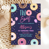 Twee zoete donut Waterverf meisje tweede verjaarda Kaart