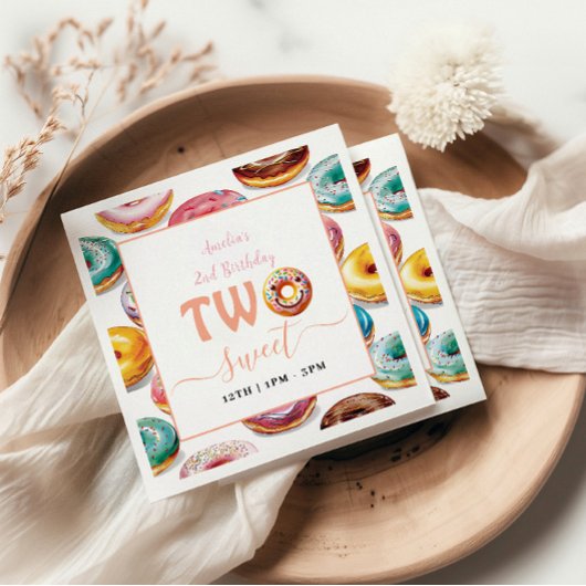 Twee Zoete Donuts 2de Verjaardagsfeestje Servet