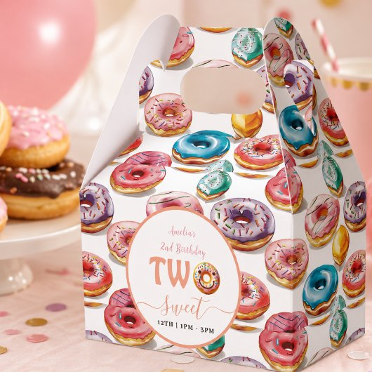 Twee Zoete Donuts 2e Verjaardagsfeestje Bedankdoosjes