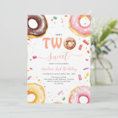 Twee Zoete Donuts 2e verjaardagsfeestje Kaart (Staand voorkant)