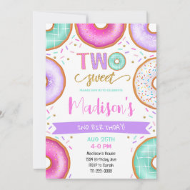 Twee Zoete Donuts 2e Verjaardagsuitnodiging Kaart