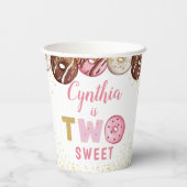 Twee zoete donuts Girl 2e verjaardag Papieren Bekers (Achterkant)