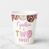 Twee zoete donuts Girl 2e verjaardag Papieren Bekers (Voorkant)