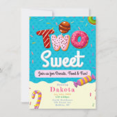 Twee zoete donuts Girl Birthday Party uitnodiginge Kaart (Voorkant)