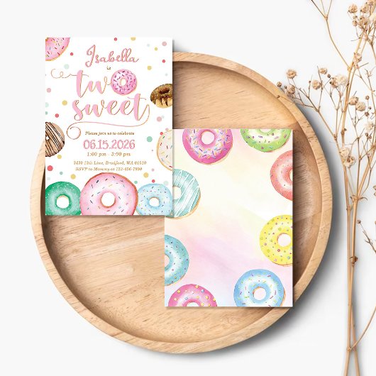 Twee Zoete Donuts Verjaardagsuitnodiging Kaart