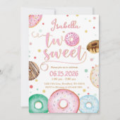 Twee Zoete Donuts Verjaardagsuitnodiging Kaart (Voorkant)