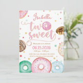 Twee Zoete Donuts Verjaardagsuitnodiging Kaart (Staand voorkant)