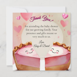 Twee zoete erwten in een taart! - Twin Baby Girl S Bedankkaart