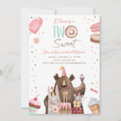 Twee zoete feestdieren geven de tweede verjaardag kaart (Voorkant)