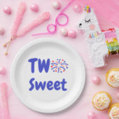 Twee zoete Fireworks 2e verjaardag Papieren Bordje (Feest)