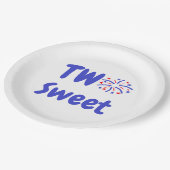 Twee zoete Fireworks 2e verjaardag Papieren Bordje (Gekanteld)