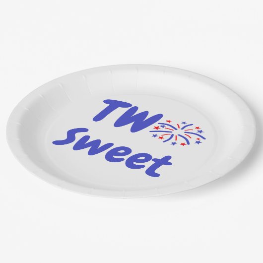 Twee zoete Fireworks 2e verjaardag Papieren Bordje (Gekanteld)