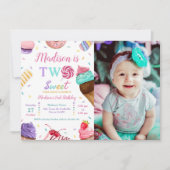 Twee Zoete Foto Verjaardagsfeestje Kaart (Voorkant)