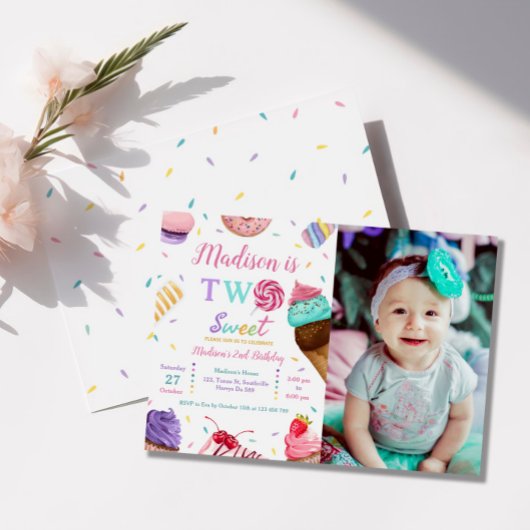 Twee Zoete Foto Verjaardagsfeestje Kaart