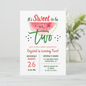 Twee zoete Glitter Watermelon Tweede Dag Kaart (Staand voorkant)