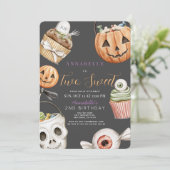 Twee zoete Halloween snoepjes meisje 2e verjaardag Kaart (Staand voorkant)