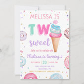 Twee zoete ijs donut 2e verjaardag kaart (Voorkant)