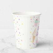 Twee zoete ijs en cake 1e verjaardag papieren bekers (Rechts)